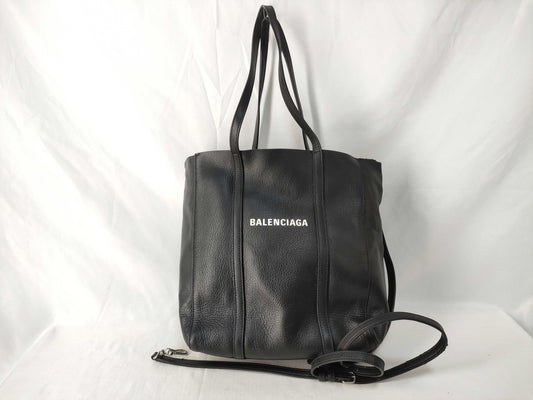 BALENCIAGA Everyday Tote XS Black Leather Tote Bag