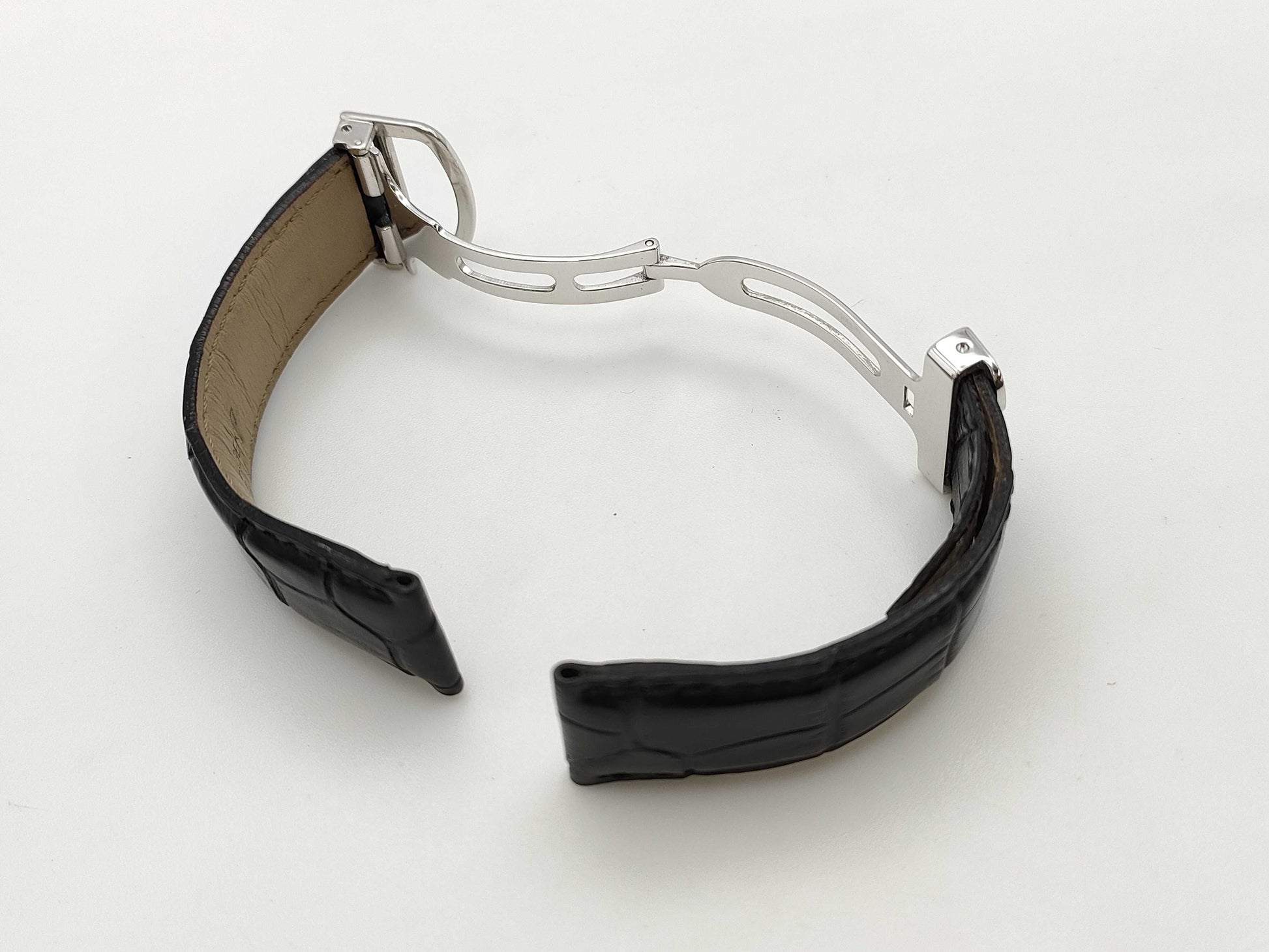 Cartier Croco Belt/Buckle K18WG Unisex