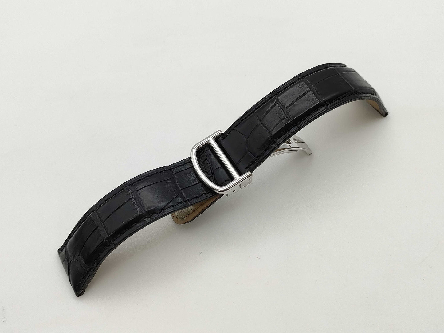 Cartier Croco Belt/Buckle K18WG Unisex