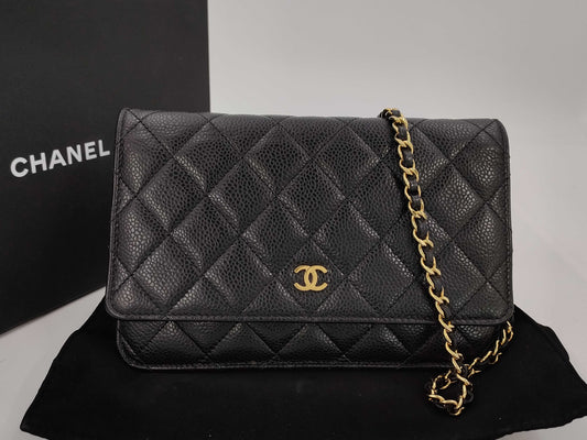 CHANEL Chain Shoulder Bag Chain Wallet Black IC Plate Shoulder Bag