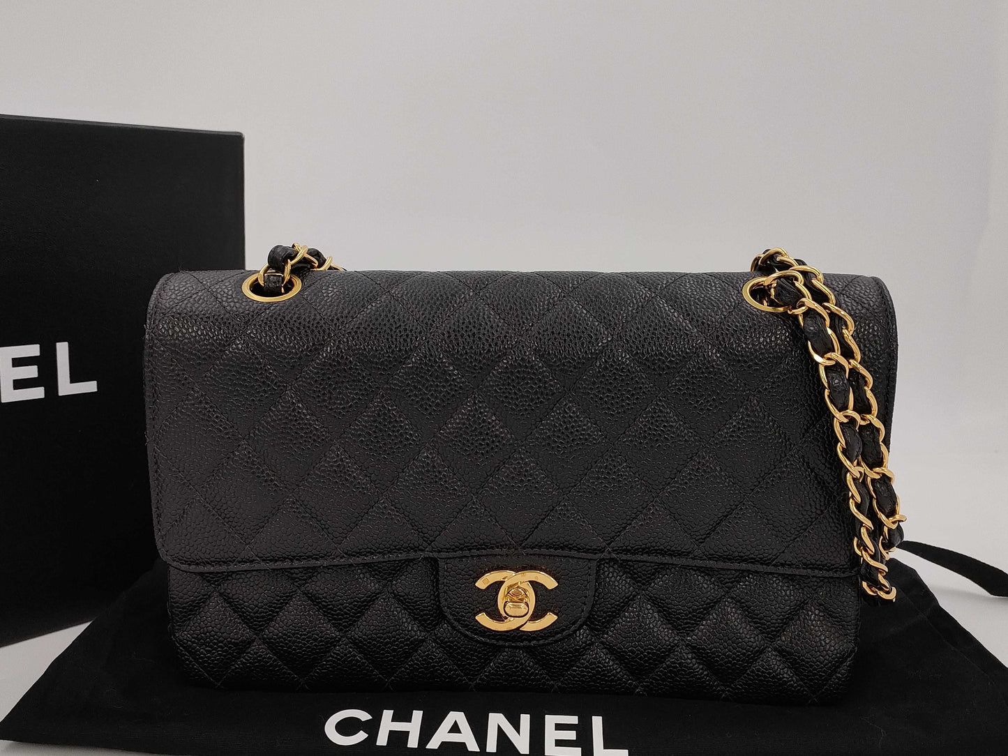 CHANEL Matlasse Chain Shoulder Bag Black 5th Range Shoulder Bag