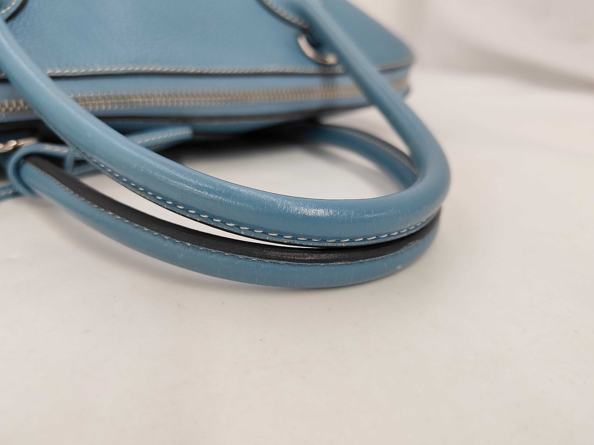 HERMES Boride Tryon Clemence Blue Jean Handbag