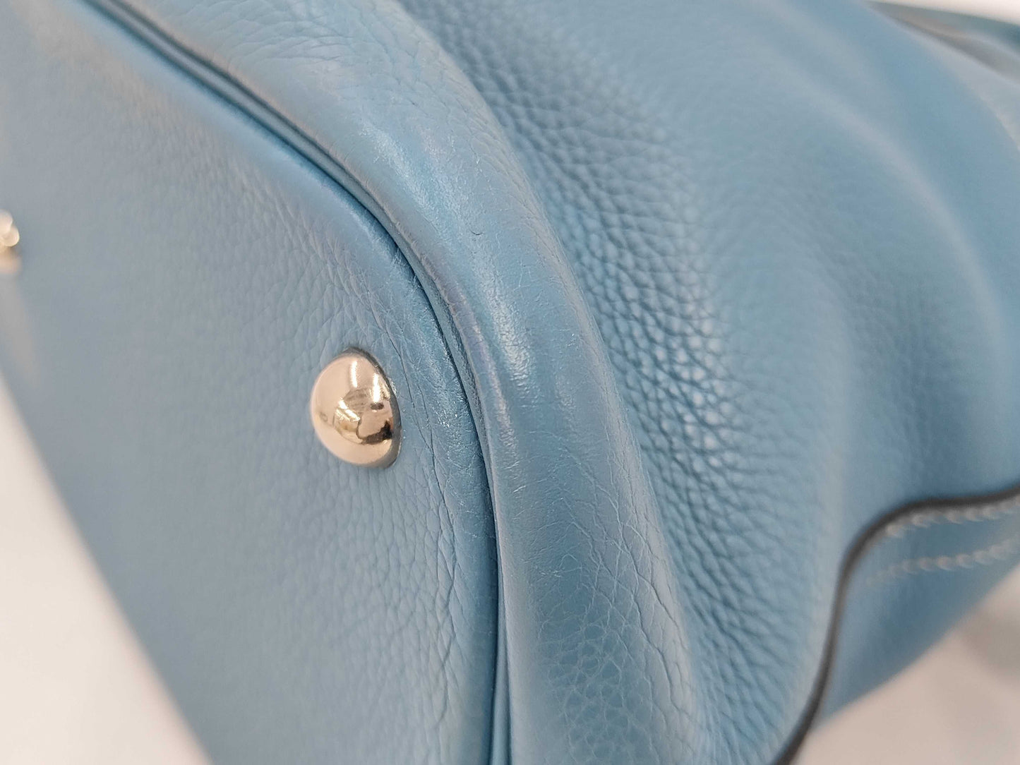 HERMES Boride Tryon Clemence Blue Jean Handbag