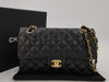 CHANEL Lambskin Matlasse 23 W Flap Chain Shoulder Bag Black IC Plate Shoulder Bag