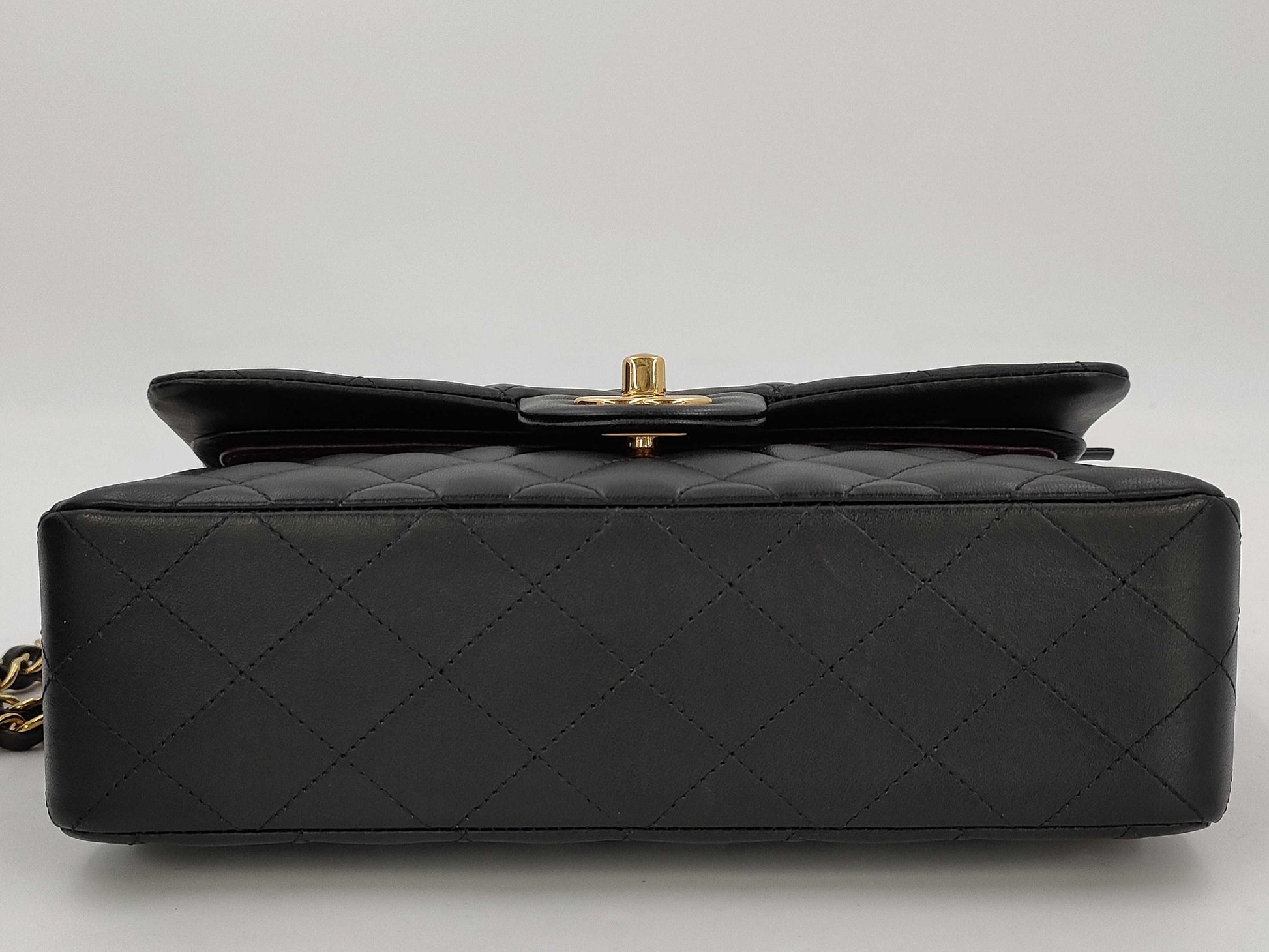 CHANEL Lambskin Matlasse 23 W Flap Chain Shoulder Bag Black IC Plate Shoulder Bag