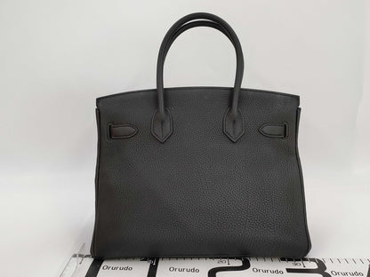 HERMES Birkin 30 Togo D-Engraving Black Handbag Handbag