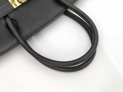 HERMES Birkin 30 Togo D-Engraving Black Handbag Handbag