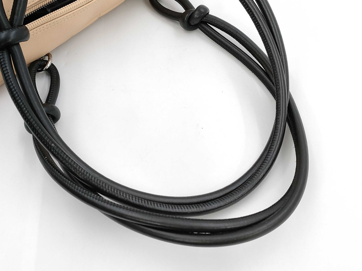 CHANEL Cambon Line Bowling Bag Beige Black 9th Shoulder Bag