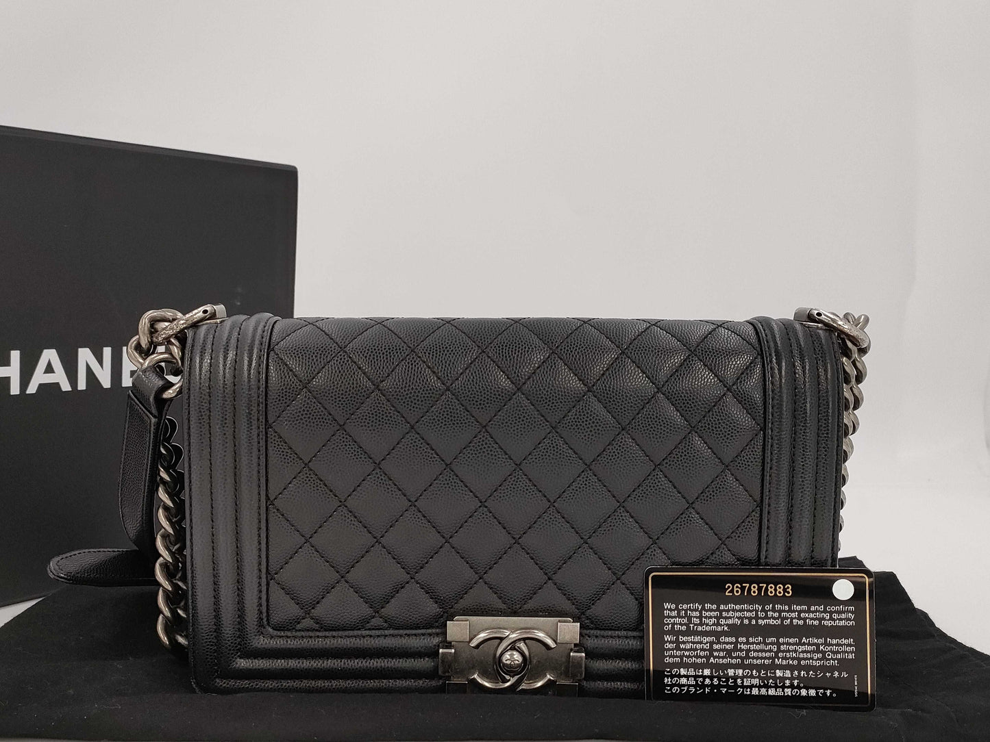 CHANEL Boy Chanel 25 Chain Shoulder Bag Black 26th Shoulder Bag