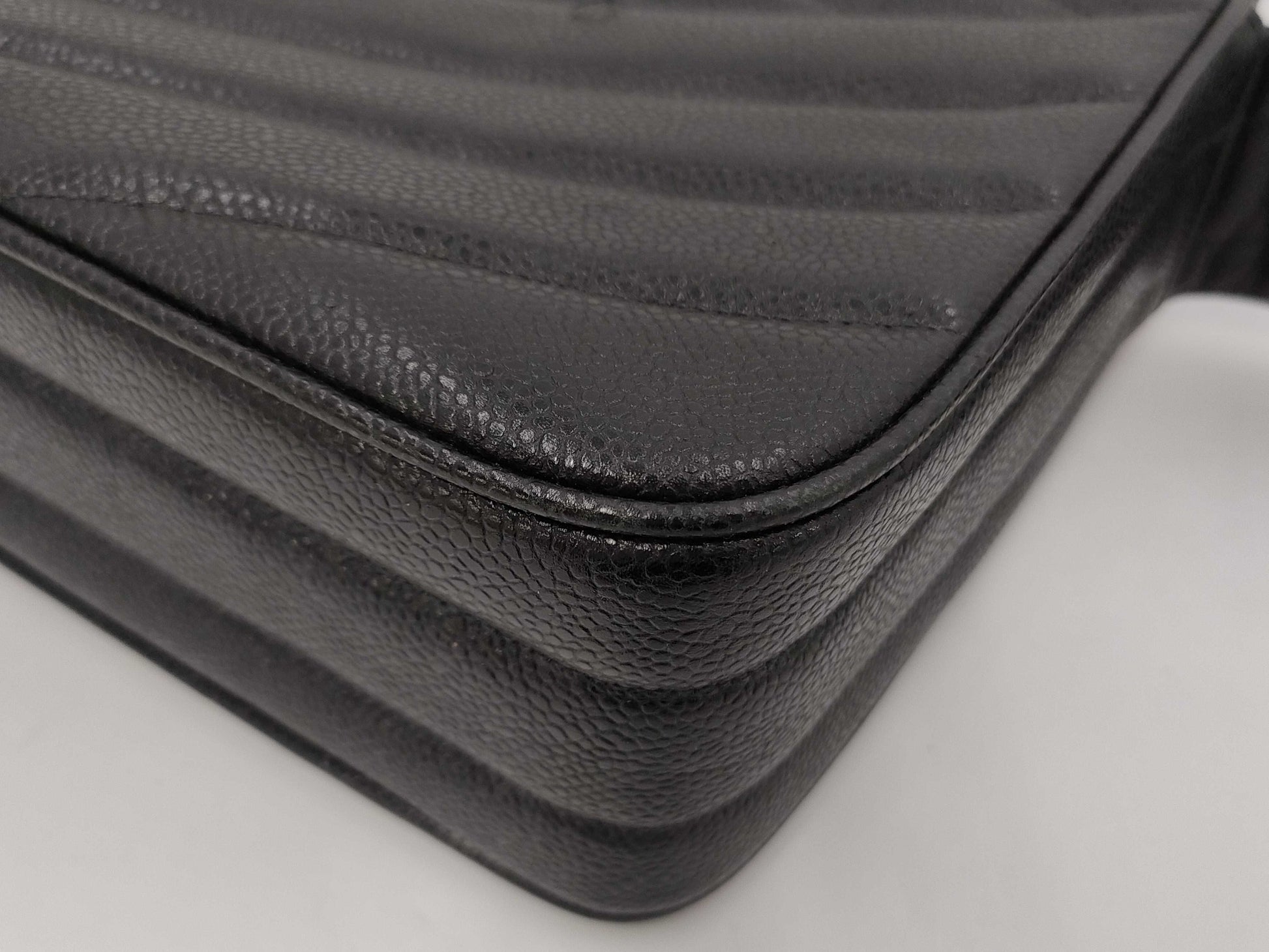 CHANEL CHANEL Shoulder Bag Black Gold Fittings/Coco Ball Caviar Skin Seal Shoulder Bag