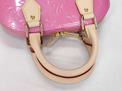LOUIS VUITTON Verni LOUIS VUITTON Alma BB Handbag M90611 Neon Pink Monogram Verni RFID Verified Handbag