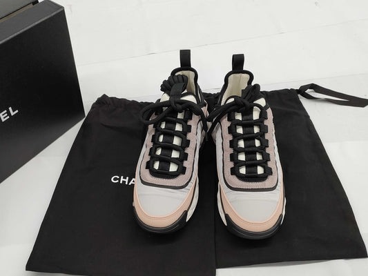CHANEL CHANEL Sneakers G39982 Grey x Beige x Multi Suede x Rubber Sneakers