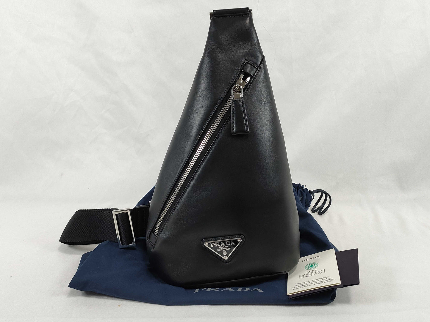 PRADA PRADA One Shoulder Bag 2VZ098 Black Leather Shoulder Bag