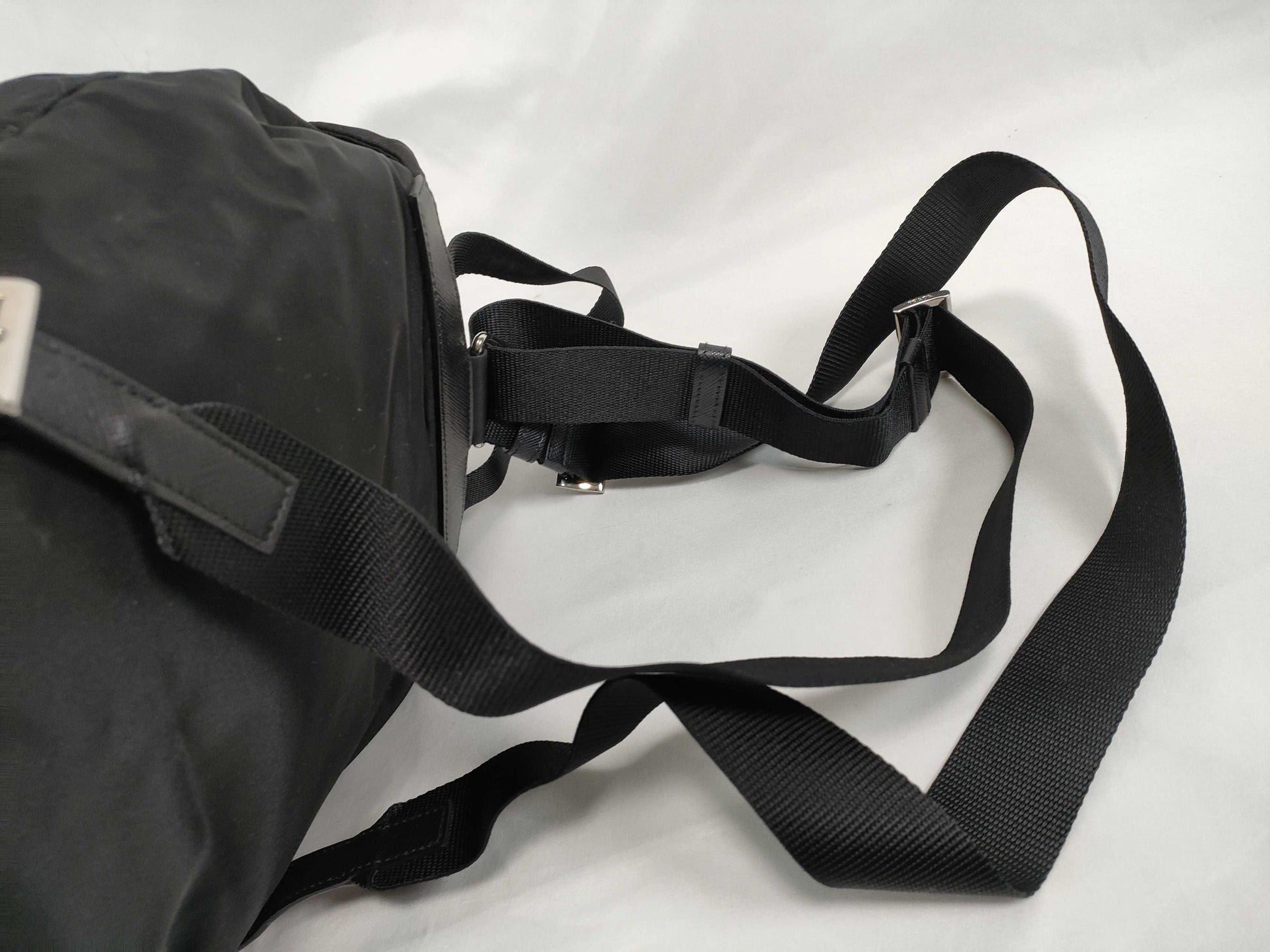 PRADA Nylon PRADA Rucksack 1BZ677 Black Nylon x Leather Rucksack