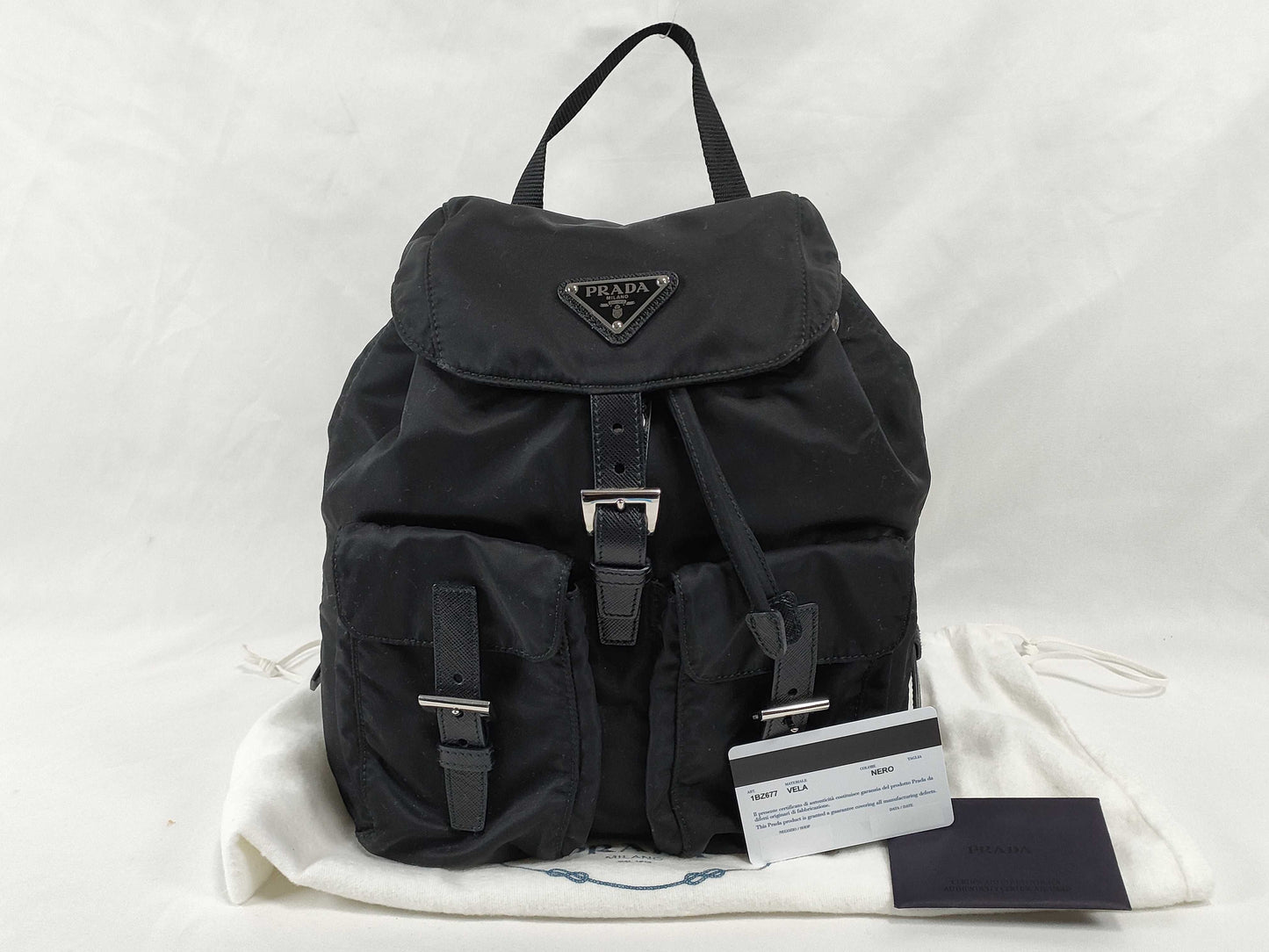PRADA Nylon PRADA Rucksack 1BZ677 Black Nylon x Leather Rucksack