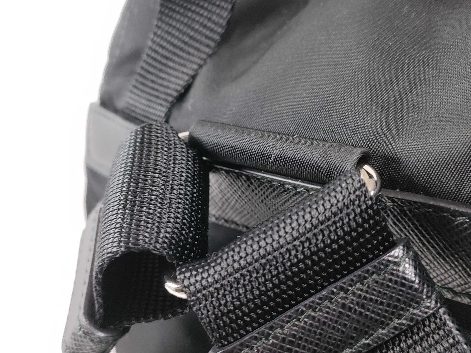 PRADA Nylon PRADA Rucksack 1BZ677 Black Nylon x Leather Rucksack