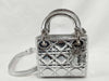 Dior Lady Dior DIOR/Christian Dior Lady Dior Micro Bag Handbag Silver Enamel Leather Handbag