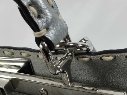 FENDI Cerelia/Peekaboo I.C. Small Handbag 8BN327-AJGM Silver Roman Leather Handbag