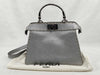 FENDI Cerelia/Peekaboo I.C. Small Handbag 8BN327-AJGM Silver Roman Leather Handbag