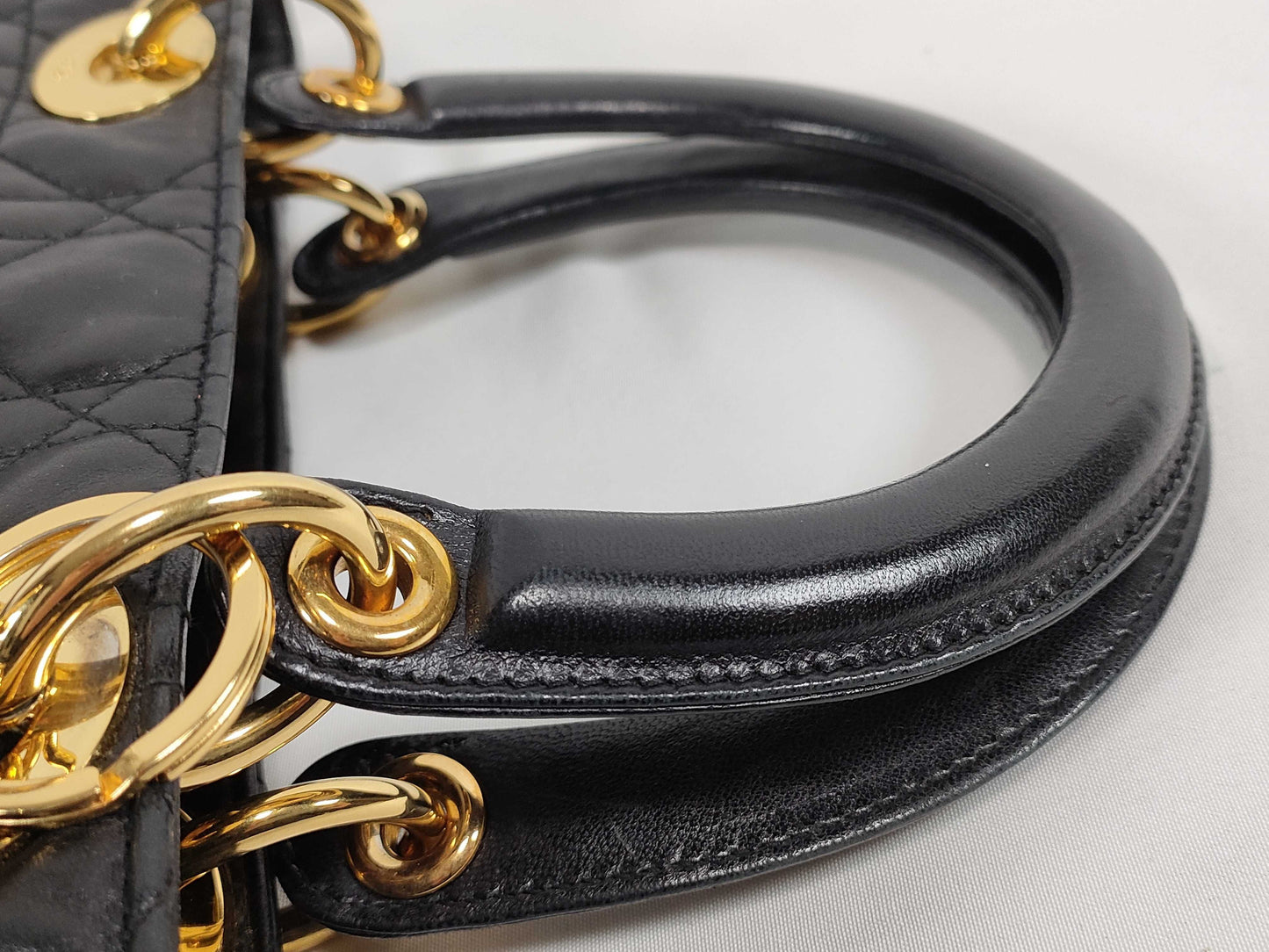 Dior Lady Dior DIOR/Christian Dior Lady Dior Large Bag Handbag Black Lambskin Handbag