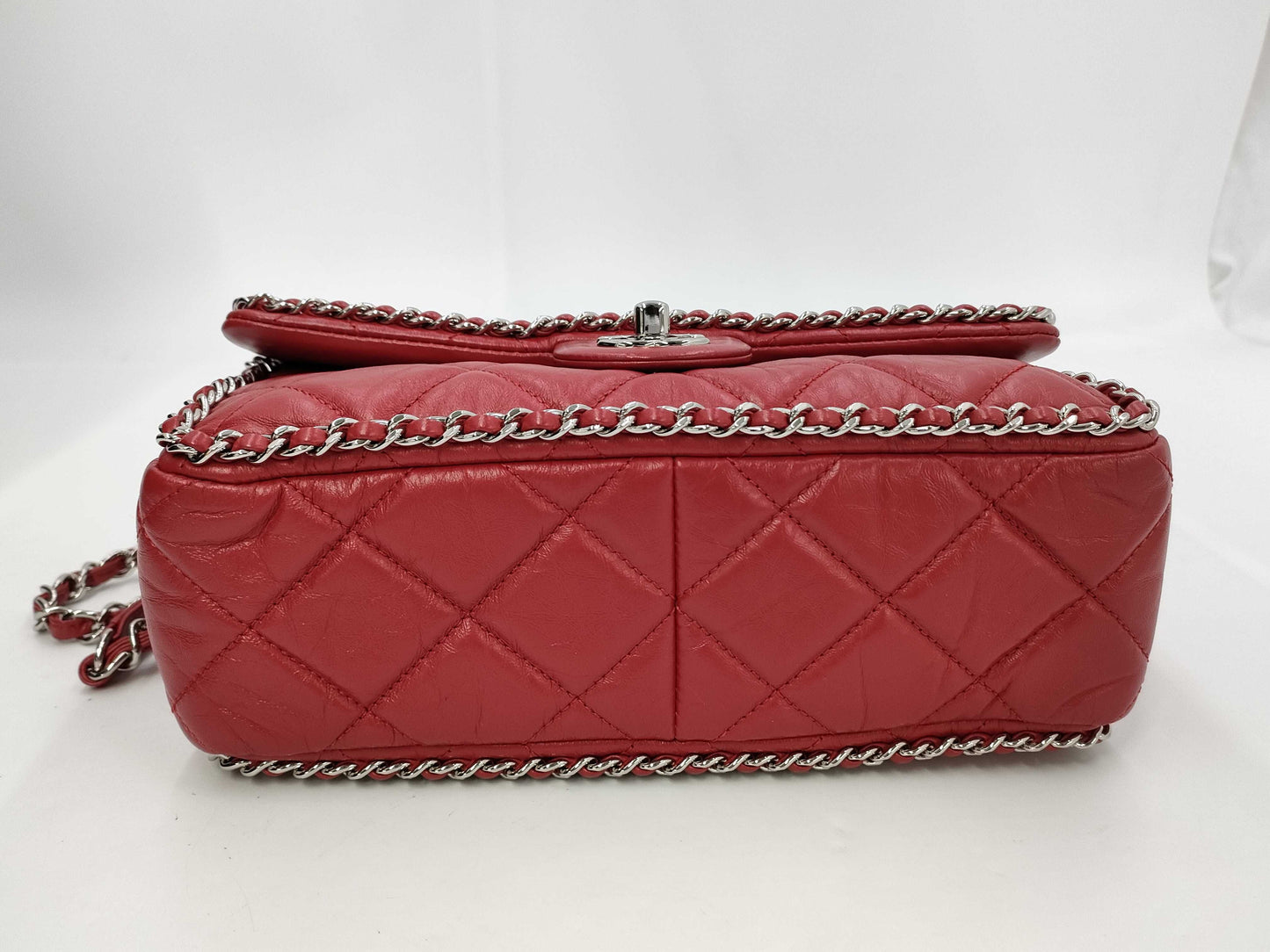 CHANEL Single Flap Matrasse Shoulder Bag Red Vintage Calf Leather 29th Shoulder Bag