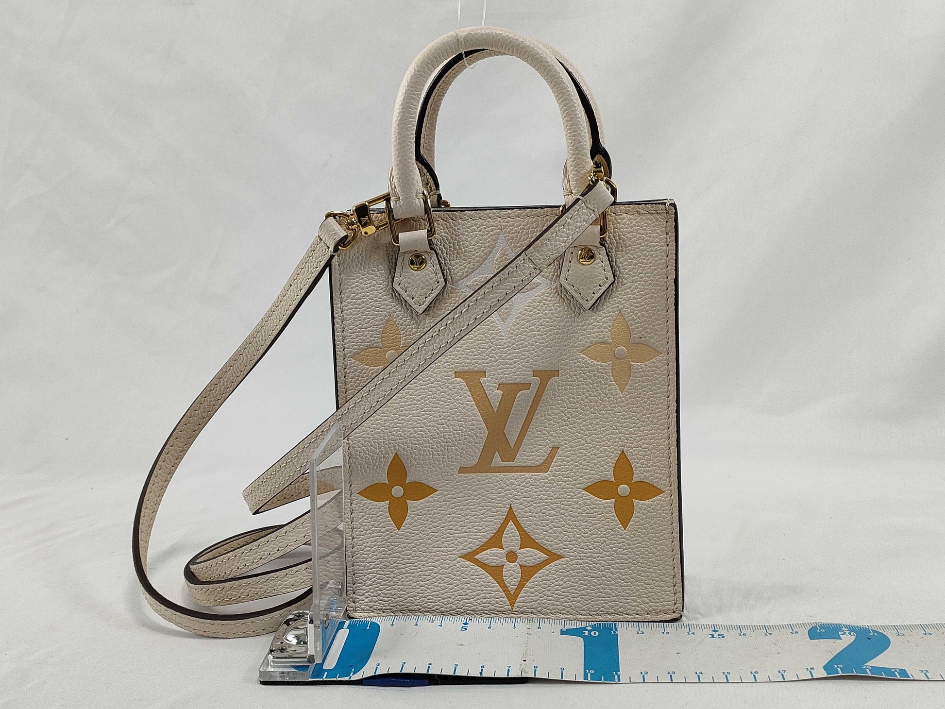 LOUIS VUITTON Monogram Unplanted LOUIS VUITTON Petit Sack Plastic Tote Bag M80449 Claim Saffron By-the-Pool Monogram Unplant Leather RFID Verified Tote Bag