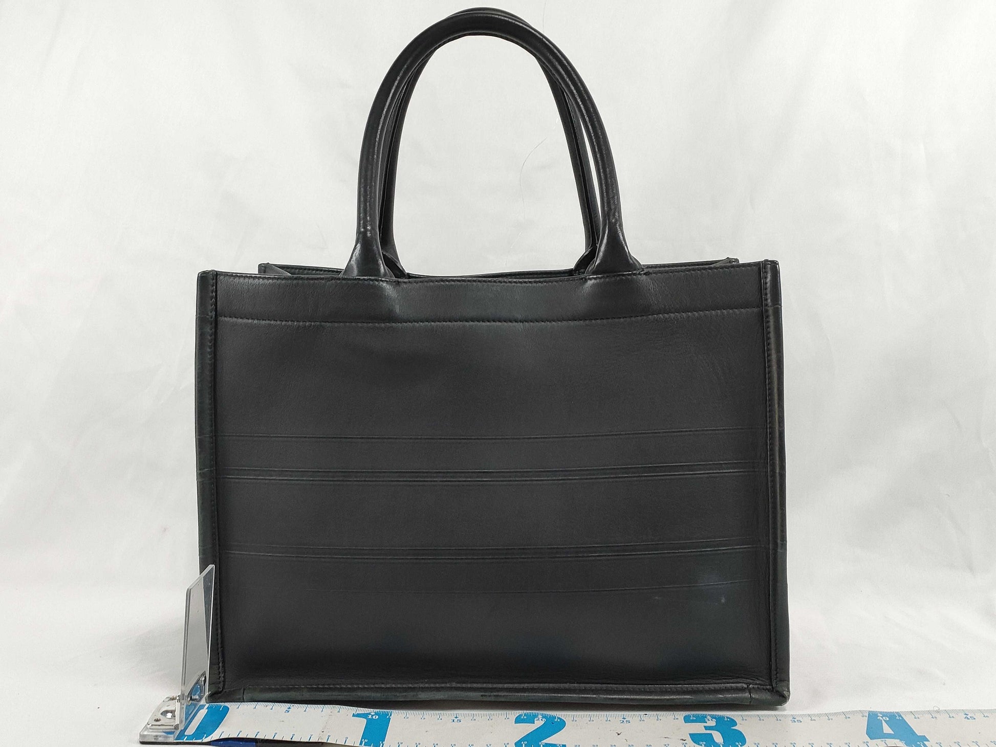 Dior DIOR/ChristianDior Book Tote Medium Bag/Old Small Tote Bag M1296ZGSB_M900 Black Calfskin Tote Bag