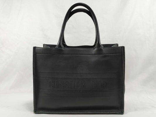 Dior DIOR/ChristianDior Book Tote Medium Bag/Old Small Tote Bag M1296ZGSB_M900 Black Calfskin Tote Bag