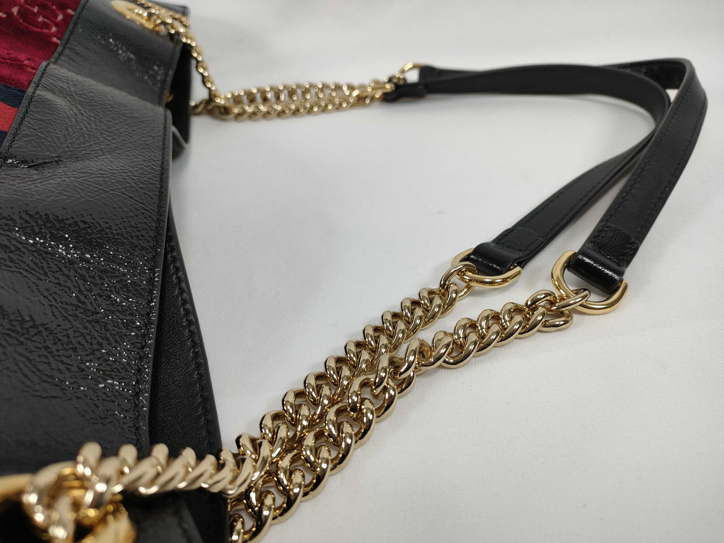 GUCCI GUCCI Raja Tote Bag 537219 Bordeaux x Black x Multi Velour x Leather Tote Bag