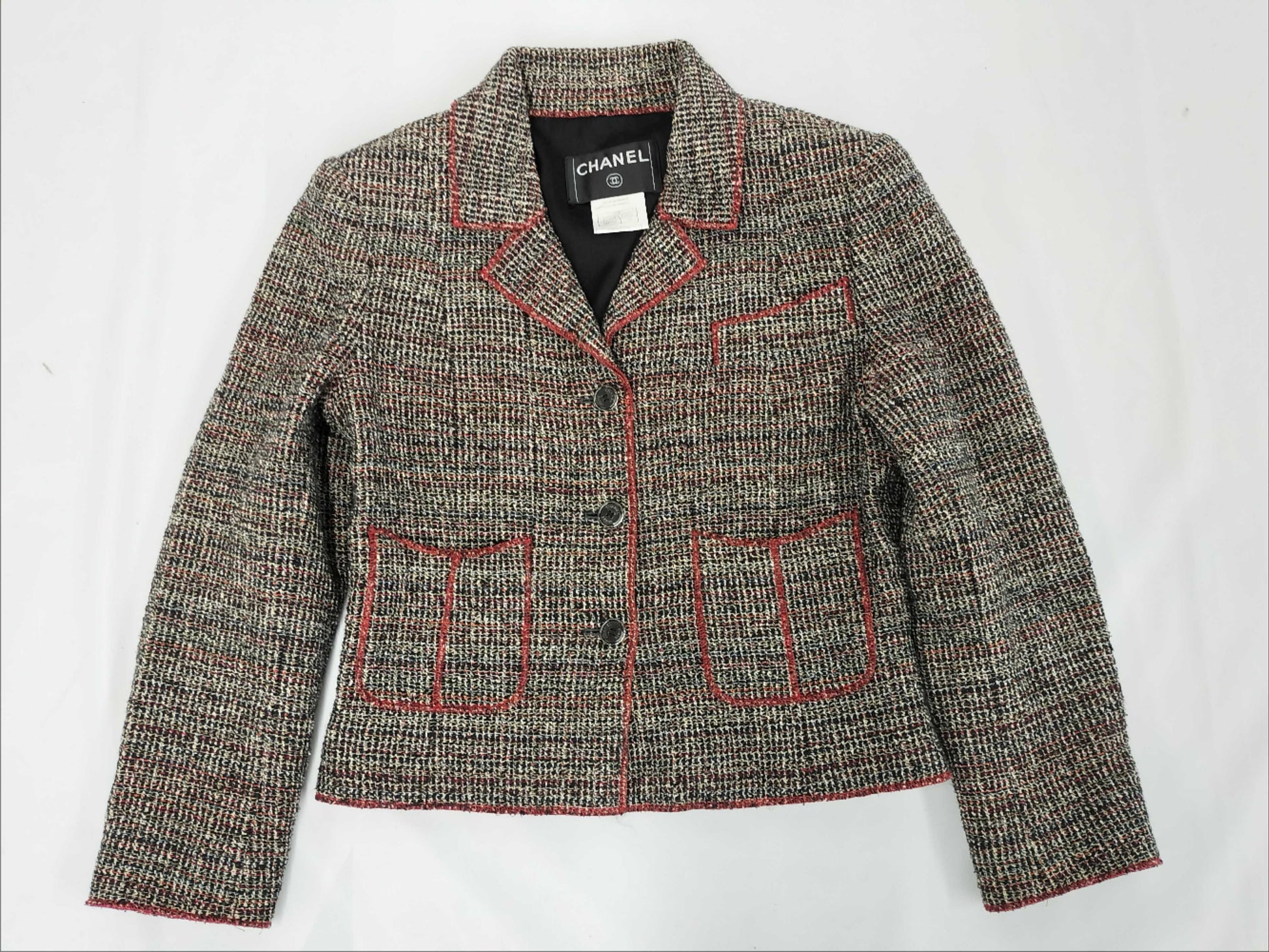 CHANEL Cropped Mixed Tweed Jacket, Authentic Japanese Product, 03P P21050V12428 #38