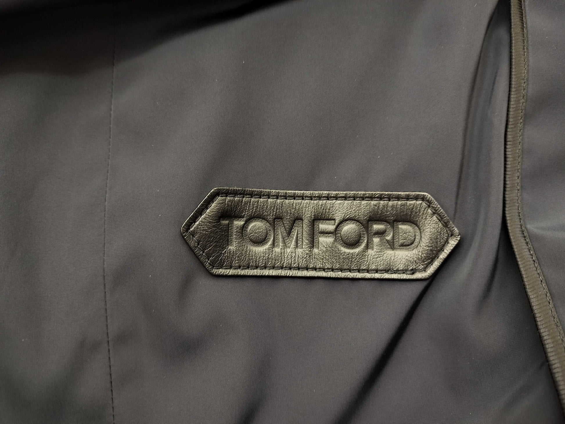 Tom Ford Leather Collar Safari Jacket, Men's Size 46