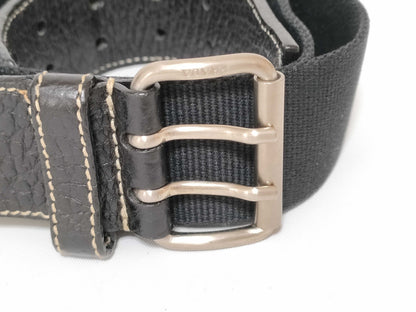 PRADA Leather x Canvas Belt Black Belt