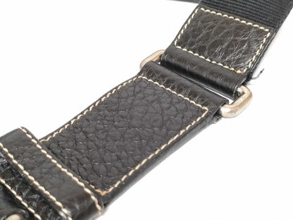 PRADA Leather x Canvas Belt Black Belt