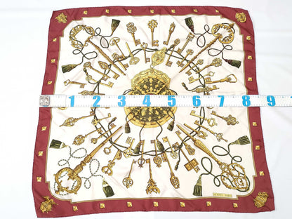 HERMES Carre Hermes Carre 90 Silk Scarf Bordeaux Scarf