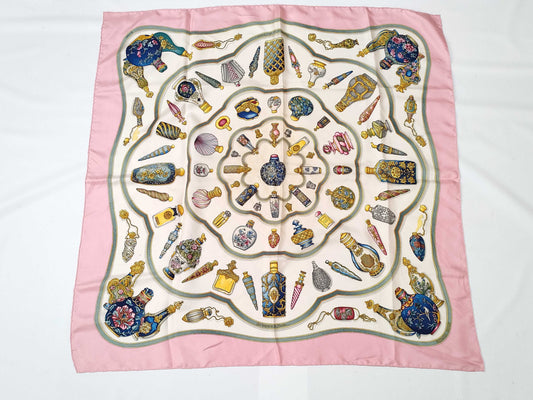 HERMES Carre Hermes Carre 90 Silk Scarf Pink Scarf