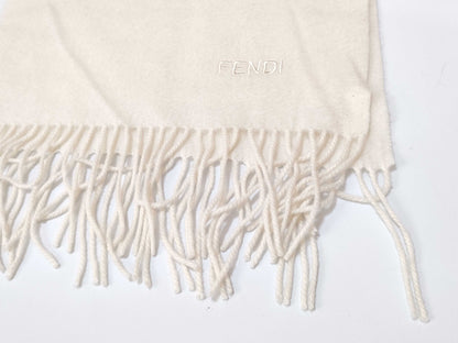 FENDI Fendi Logo Muffler White Muffler