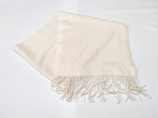 FENDI Fendi Logo Muffler White Muffler