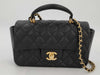 CHANEL CHANEL Top Handle Caviar Skin Gold Fittings 2way Handbag Chain Shoulder Bag Black Black 17th Shoulder Bag