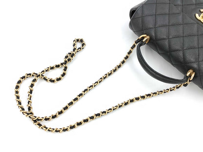 CHANEL CHANEL Top Handle Caviar Skin Gold Fittings 2way Handbag Chain Shoulder Bag Black Black 17th Shoulder Bag