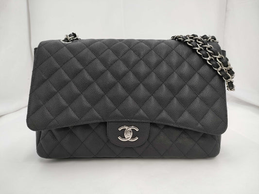 CHANEL Caviar Skin Matlasse Jumbo Shoulder Bag