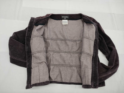 CHANEL CHANEL Jacket P20057V11559 #38 Velvet Coco Mark Button Top Jacket