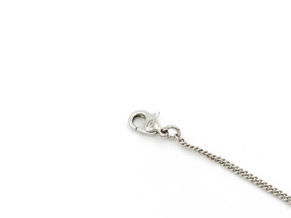 CHANEL B17S Cocomark Pink Stone Silver Necklace