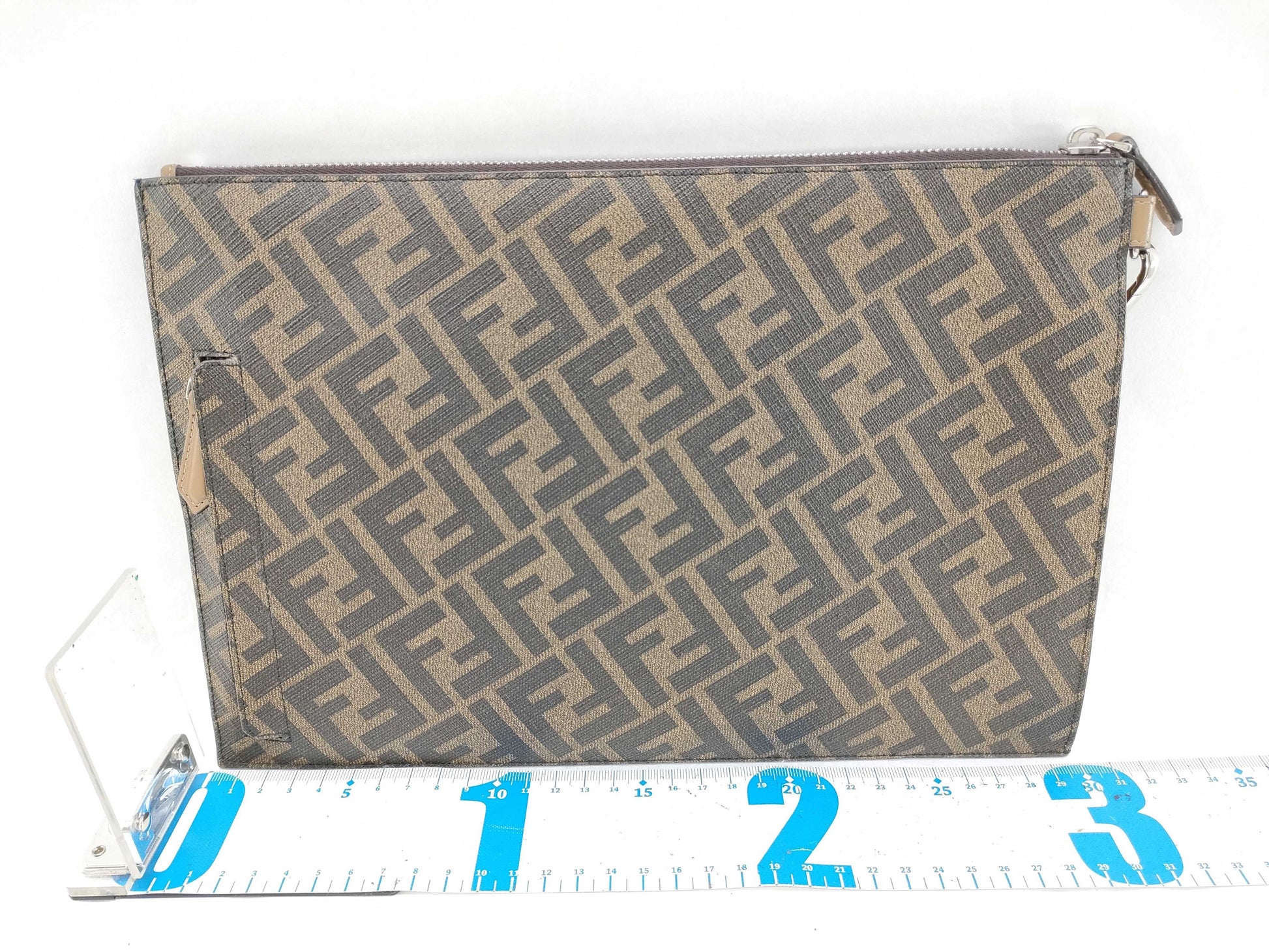 FENDI Zucca Fendi Clutch Bag 7N0110 Diagonal Slim Flat Clutch Bag