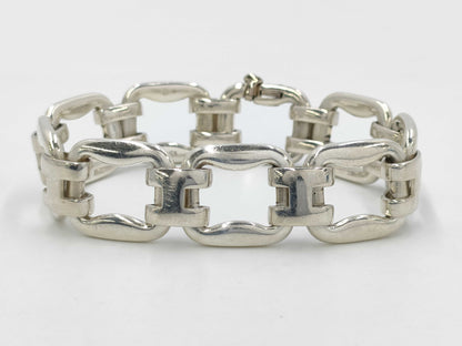 HERMES Silver Bone 925 49.1g Bracelet Bangle
