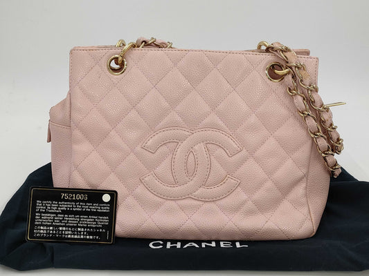 CHANEL Caviar Skin Chain Hand Shoulder Bag