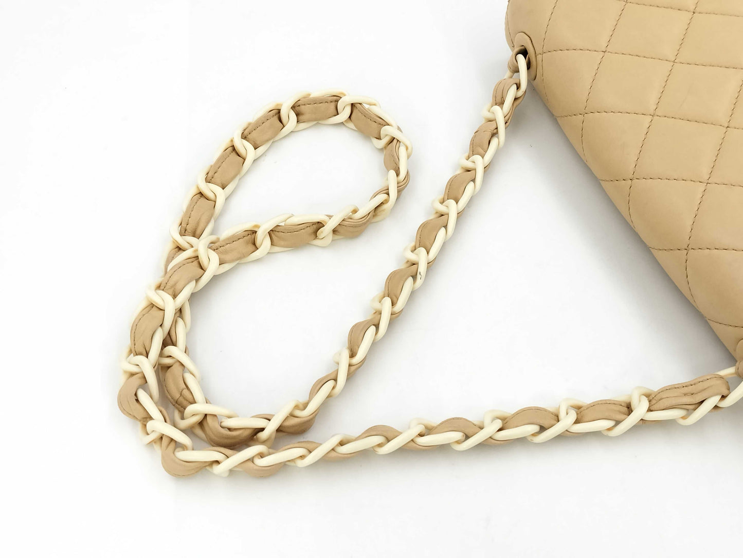 CHANEL Plastic Chain Shoulder Lamb Skin Shoulder Bag