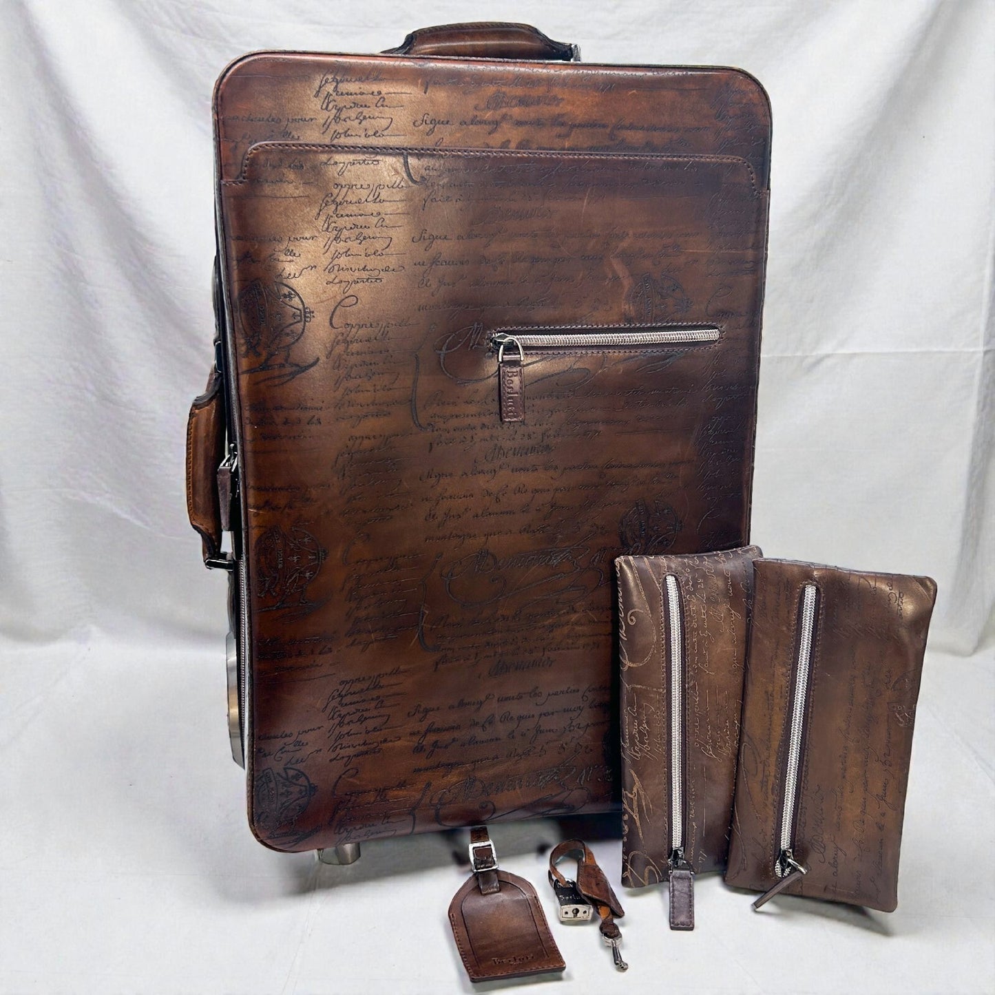 Berluti Formula 1000 Calligraphy Scrib Leather Suitcase Carry Case Carry Bag