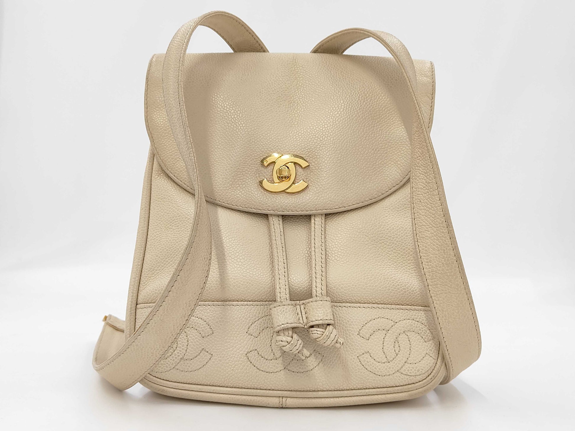 CHANEL Caviar Skin Triple Coco Mark Rucksack