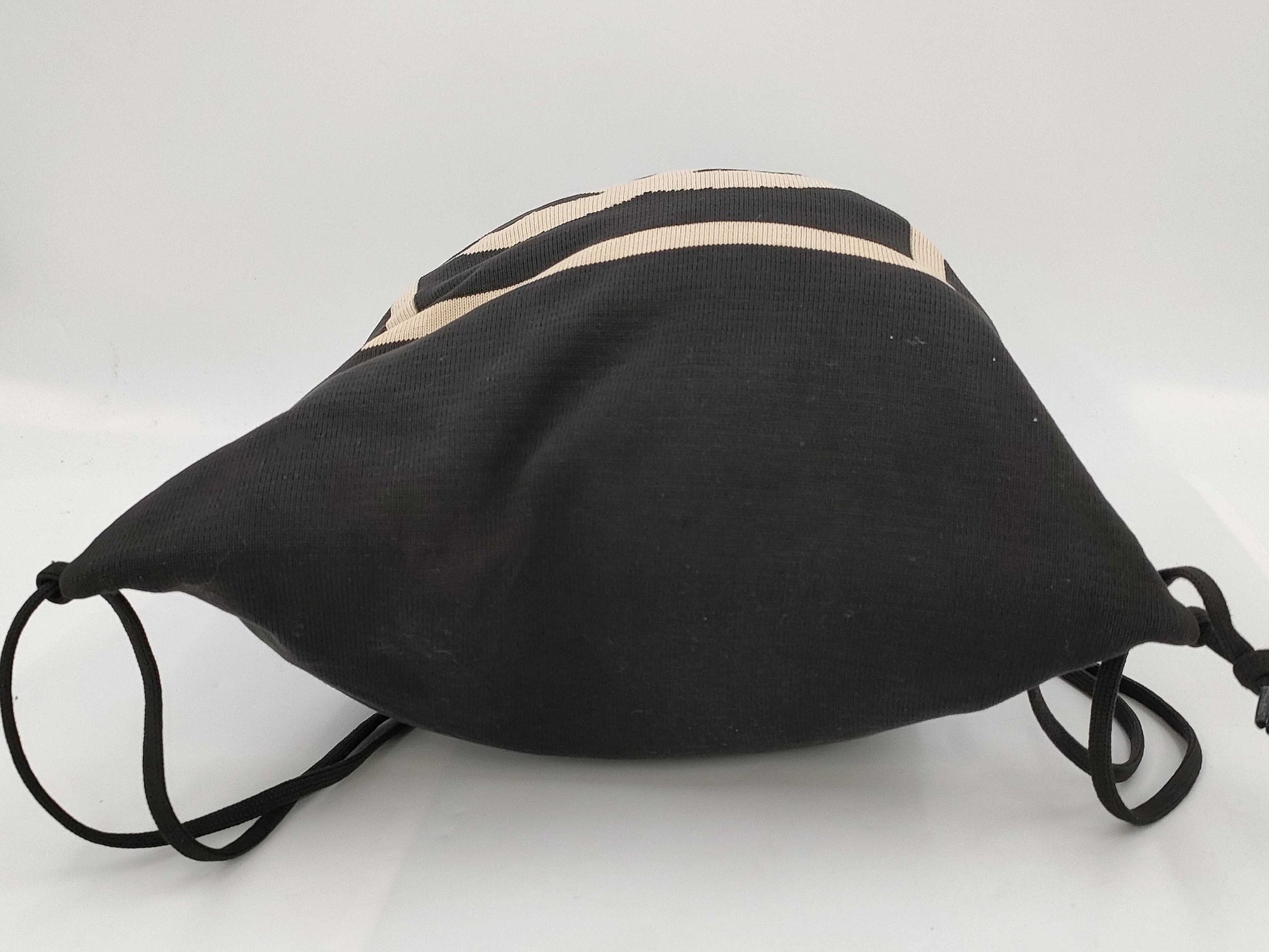 CHANEL Knapsack Sportline Big Coco Mark Cotton Black Beige Rucksack Series 8 Rucksack