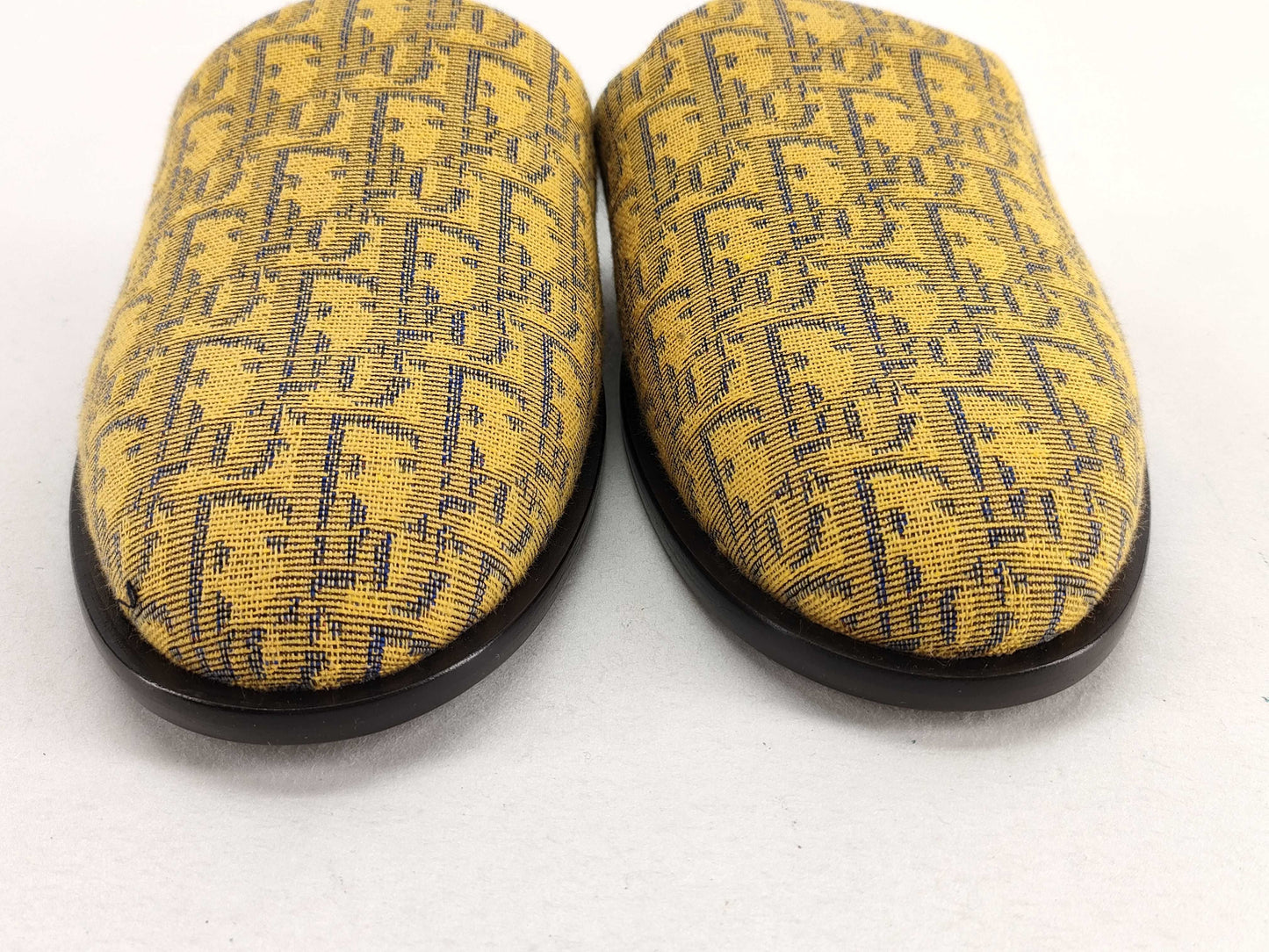 Dior Trotter Mule Sandals Oblique Canvas Yellow #42 Sandals